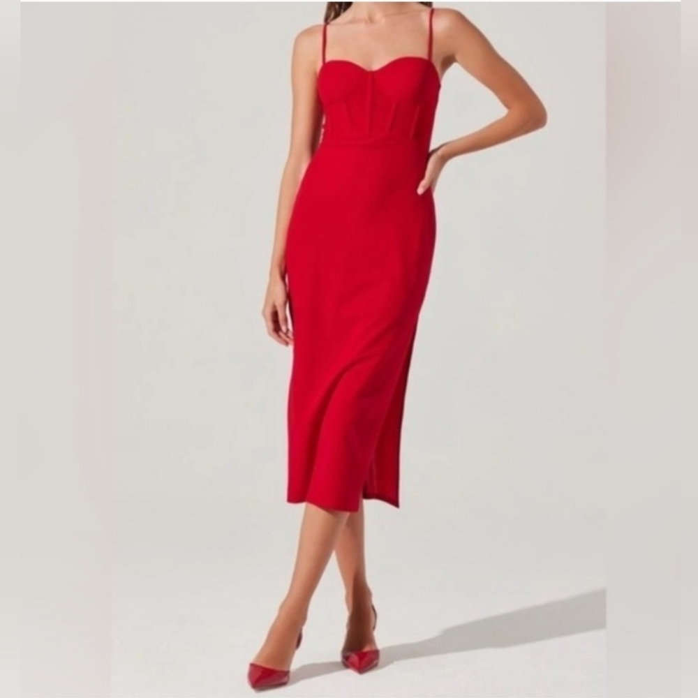 ASTR Red Corset Style Dress Large NWT